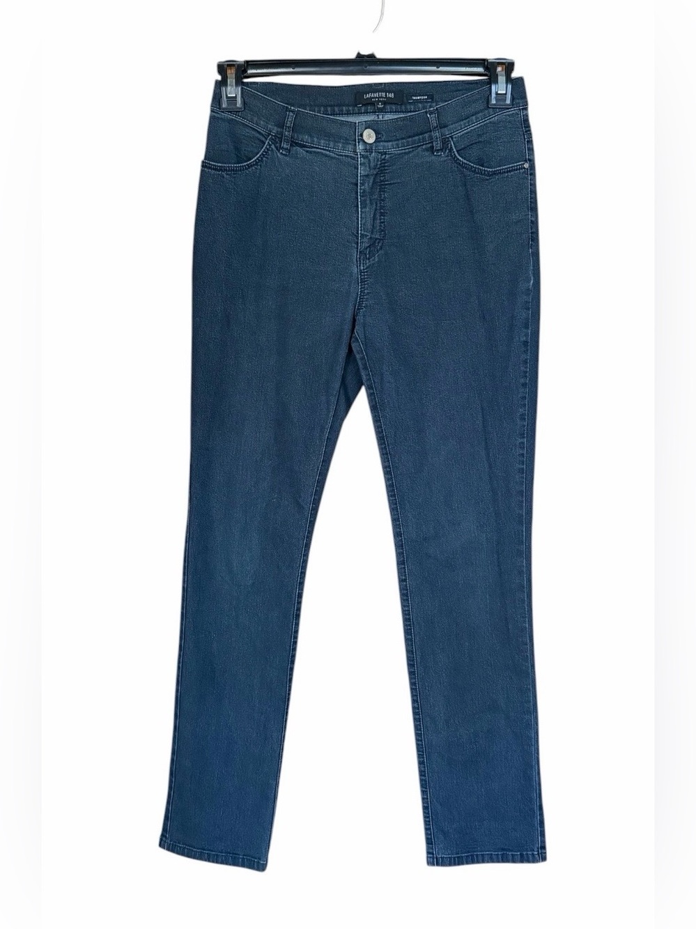 Lafayette 148 New York Thompson Jeans Size 6 Dark Wash Stretch 28” Inseam Luxury - Picture 2 of 7